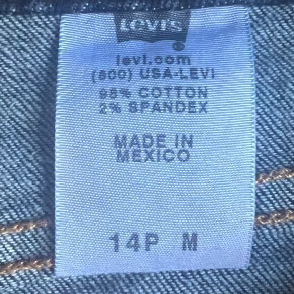 Levis Size 14P 34x28 515 Bootcut Stretch Jeans Mid-Rise 5-Pocket Dark Wash - Picture 11 of 13